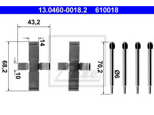 ATE 13.0460-0018.2 priedų komplektas, diskinių stabdžių trinkelės 
 Stabdžių sistema -> Diskinis stabdys -> Stabdžių dalys/priedai
34 11 1 113 664
