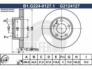 GALFER B1.G224-0127.1 stabdžių diskas 
 Dviratė transporto priemonės -> Stabdžių sistema -> Stabdžių diskai / priedai
16 078 720 80, 4246 L4, 4246 Y1
