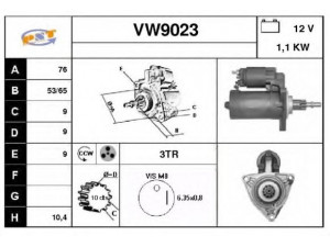 SNRA VW9023 starteris 
 Elektros įranga -> Starterio sistema -> Starteris
02B911023B, 02B911023BX