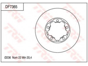 TRW DF7365 stabdžių diskas 
 Dviratė transporto priemonės -> Stabdžių sistema -> Stabdžių diskai / priedai
MB205698, MR205698