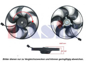 AKS DASIS 128087N ventiliatorius, radiatoriaus 
 Aušinimo sistema -> Oro aušinimas
6385001193, A6385001193
