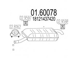 MTS 01.60078 galinis duslintuvas 
 Išmetimo sistema -> Duslintuvas
18121437420