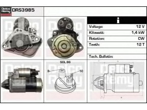 DELCO REMY DRS3985 starteris 
 Elektros įranga -> Starterio sistema -> Starteris
M0T21471, M0T87881, 8200306595