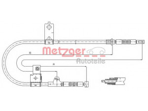 METZGER 17.0004 trosas, stovėjimo stabdys 
 Stabdžių sistema -> Valdymo svirtys/trosai
36530 4F400