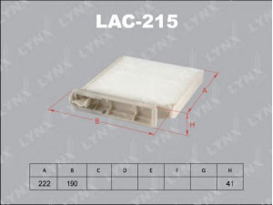 LYNXauto LAC-215 filtras, salono oras 
 Techninės priežiūros dalys -> Techninės priežiūros intervalai
27891-AX010, 27891-AX01A, 272772835R