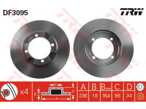 TRW DF3095 stabdžių diskas 
 Dviratė transporto priemonės -> Stabdžių sistema -> Stabdžių diskai / priedai
MB618734, MB618735