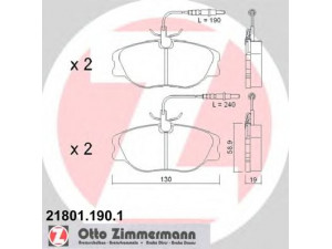 ZIMMERMANN 21801.190.1 stabdžių trinkelių rinkinys, diskinis stabdys 
 Techninės priežiūros dalys -> Papildomas remontas
77362237, 9946016, 77362237, 9946016