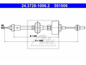 ATE 24.3728-1006.2 sankabos trosas 
 Dviratė transporto priemonės -> Kabeliai ir tachometro velenaai -> Sankabos trosas
60 06 004 557, 77 00 859 233