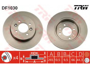 TRW DF1030 stabdžių diskas 
 Stabdžių sistema -> Diskinis stabdys -> Stabdžių diskas
7700800002, 7701204295, 7701205844
