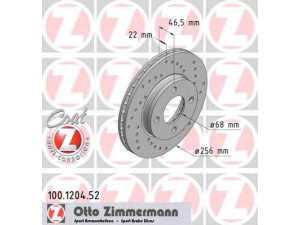 ZIMMERMANN 100.1204.52 stabdžių diskas 
 Dviratė transporto priemonės -> Stabdžių sistema -> Stabdžių diskai / priedai
431 615 301 A, 443 615 301 A, 443 615 301 B