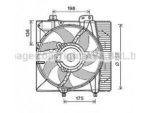 AVA QUALITY COOLING PE7550 ventiliatorius, radiatoriaus 
 Aušinimo sistema -> Oro aušinimas
1253H6, 1253P8, 9675280980, 1253H6