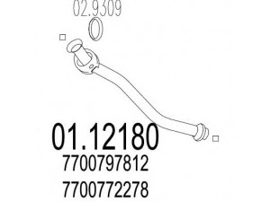MTS 01.12180 išleidimo kolektorius 
 Išmetimo sistema -> Išmetimo vamzdžiai
7700772278, 7700797812