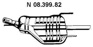 EBERSPÄCHER 08.399.82 galinis duslintuvas 
 Išmetimo sistema -> Duslintuvas
58 52 260, 58 52 432