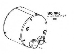 ASSO 505.7040 suodžių / kietųjų dalelių filtras, išmetimo sistema 
 Išmetimo sistema -> Suodžių/dalelių filtras
1691297, 1735978, 1747246, 1827548