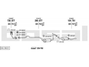 BOSAL 034.188.51 išmetimo sistema 
 Išmetimo sistema -> Išmetimo sistema, visa