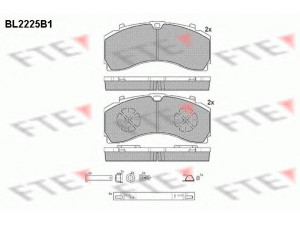 FTE BL2225B1 stabdžių trinkelių rinkinys, diskinis stabdys 
 Techninės priežiūros dalys -> Papildomas remontas
000 421 72 10, 006 420 14 20, 006 420 52 20