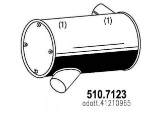 ASSO 510.7123 vidurinis / galinis duslintuvas 
 Išmetimo sistema -> Duslintuvas
2996129, 2996130, 41210965, 41213758