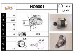 SNRA HO9001 starteris
31200634670, 31200634811, 31200657005