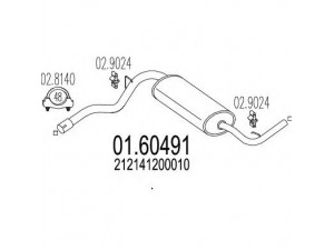 MTS 01.60491 galinis duslintuvas 
 Išmetimo sistema -> Duslintuvas
212141200010