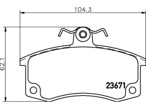 HELLA 8DB 355 010-341 stabdžių trinkelių rinkinys, diskinis stabdys 
 Techninės priežiūros dalys -> Papildomas remontas
21083501080, 21103501080