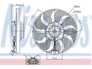 NISSENS 85715 ventiliatorius, radiatoriaus 
 Aušinimo sistema -> Oro aušinimas
1J0959455P, 1J0959455P, 1J0959455P