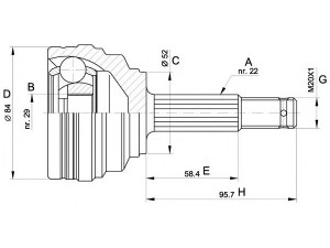 OPEN PARTS CVJ5389.10 jungčių komplektas, kardaninis velenas 
 Ratų pavara -> Sujungimai/komplektas
96243569, 96257804