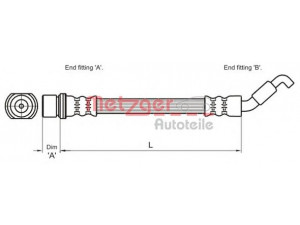 METZGER 4110027 stabdžių žarnelė 
 Stabdžių sistema -> Stabdžių žarnelės
90080-94133, 90947-02E88
