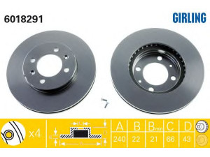 GIRLING 6018291 stabdžių diskas 
 Dviratė transporto priemonės -> Stabdžių sistema -> Stabdžių diskai / priedai
FAM8970, GBD90607, NAM7806, FAM8970