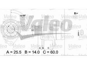 VALEO 437403 kintamosios srovės generatorius 
 Elektros įranga -> Kint. sr. generatorius/dalys -> Kintamosios srovės generatorius
036903024L, 036903024LX, 037903025H