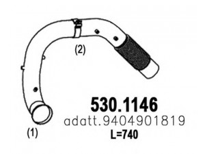 ASSO 530.1146 išleidimo kolektorius 
 Išmetimo sistema -> Išmetimo vamzdžiai
9404901819, 9444901019