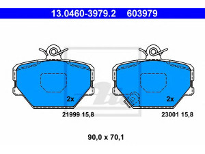 ATE 13.0460-3979.2 stabdžių trinkelių rinkinys, diskinis stabdys 
 Techninės priežiūros dalys -> Papildomas remontas
000 1431 V002 000000, 000 1431 V003 000000