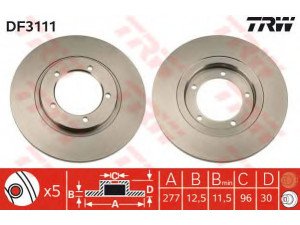 TRW DF3111 stabdžių diskas 
 Dviratė transporto priemonės -> Stabdžių sistema -> Stabdžių diskai / priedai
4351287603, 4351287603000, 4351287607
