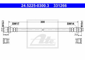 ATE 24.5225-0300.3 stabdžių žarnelė 
 Stabdžių sistema -> Stabdžių žarnelės
695 351 681 90, 901 355 632 01