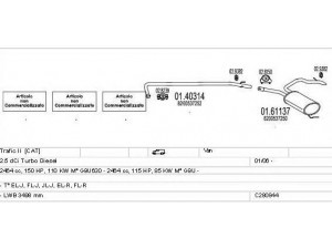 MTS C280844015926 išmetimo sistema 
 Išmetimo sistema -> Išmetimo sistema, visa