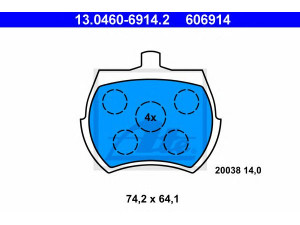ATE 13.0460-6914.2 stabdžių trinkelių rinkinys, diskinis stabdys 
 Techninės priežiūros dalys -> Papildomas remontas
GBP90213, GBP90297, GBP90307
