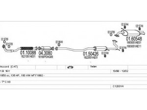 MTS C120014000054 išmetimo sistema 
 Išmetimo sistema -> Išmetimo sistema, visa