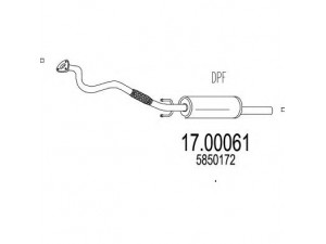 MTS 17.00061 suodžių / kietųjų dalelių filtras, išmetimo sistema 
 Išmetimo sistema -> Suodžių/dalelių filtras
5850172