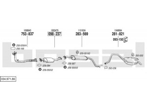 BOSAL 034.971.86 išmetimo sistema 
 Išmetimo sistema -> Išmetimo sistema, visa