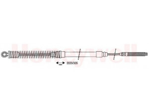 BENDIX 431249B trosas, stovėjimo stabdys 
 Stabdžių sistema -> Valdymo svirtys/trosai
5951342, 5951342