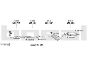 BOSAL 070.091.55 išmetimo sistema 
 Išmetimo sistema -> Išmetimo sistema, visa