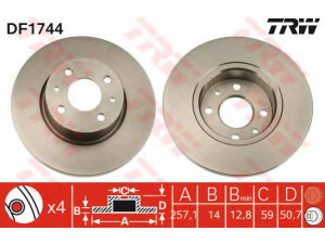 TRW DF1744 stabdžių diskas 
 Stabdžių sistema -> Diskinis stabdys -> Stabdžių diskas
82434169, 82434169