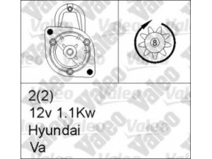 VALEO 455739 starteris 
 Elektros įranga -> Starterio sistema -> Starteris
36100-23100, 36100-23150, 3610023100