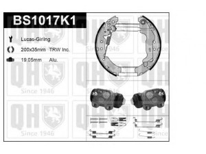 QUINTON HAZELL BS1017K1 stabdžių rinkinys, būgniniai stabdžiai