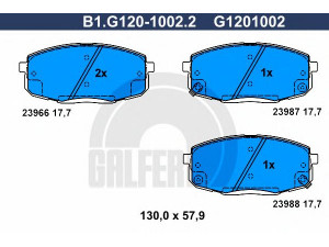 GALFER B1.G120-1002.2 stabdžių trinkelių rinkinys, diskinis stabdys 
 Techninės priežiūros dalys -> Papildomas remontas
58101-1HA00, 58101-1HA10, 58101-1HA20