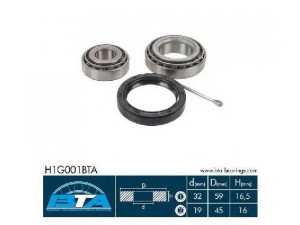 BTA H1G001BTA rato guolio komplektas 
 Ašies montavimas/vairavimo mechanizmas/ratai -> Rato stebulė/montavimas -> Rato guolis
5 007 029