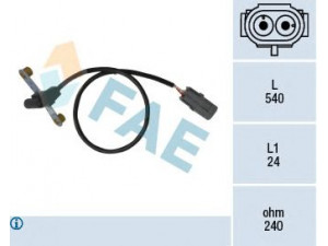 FAE 79023 jutiklis, alkūninio veleno impulsas; RPM jutiklis, variklio valdymas 
 Elektros įranga -> Jutikliai
77 00 742 634, 77 00 742 635