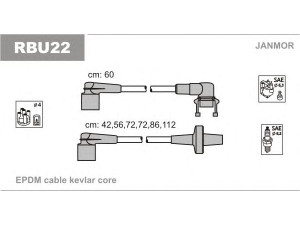 JANMOR RBU22 uždegimo laido komplektas 
 Kibirkšties / kaitinamasis uždegimas -> Uždegimo laidai/jungtys
7700267668