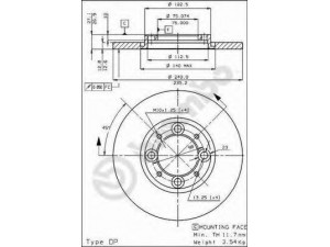 BREMBO 08.4251.10 stabdžių diskas 
 Stabdžių sistema -> Diskinis stabdys -> Stabdžių diskas
0025407214, 4246B7