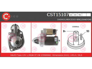 CASCO CST15107AS starteris 
 Elektros įranga -> Starterio sistema -> Starteris
0011516901, 0031512801, 0041516401
