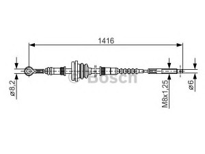 BOSCH 1 987 477 326 trosas, stovėjimo stabdys 
 Stabdžių sistema -> Valdymo svirtys/trosai
631 420 20 85, A 631 420 20 85